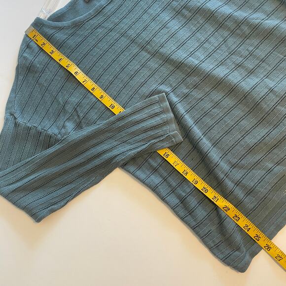 Prana Organic Cotton Madeline Sweater Top Womens Large Teal Athleisure Shirt - Picture 9 of 9